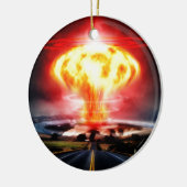 Nukleare Explosionspilzwolkenillustration Keramik Ornament (Links)