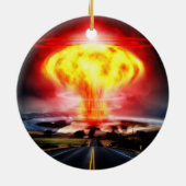 Nukleare Explosionspilzwolkenillustration Keramik Ornament (Hinten)
