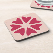 Nukleare Herzen - magenta rot - Bild. Getränkeuntersetzer (Linke Seite)