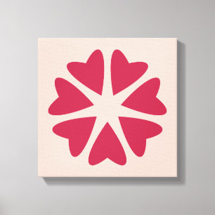 Nukleare Herzen - magenta rot - Bild. Leinwanddruck