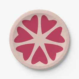 Nukleare Herzen - magenta rot - Bild. Pappteller