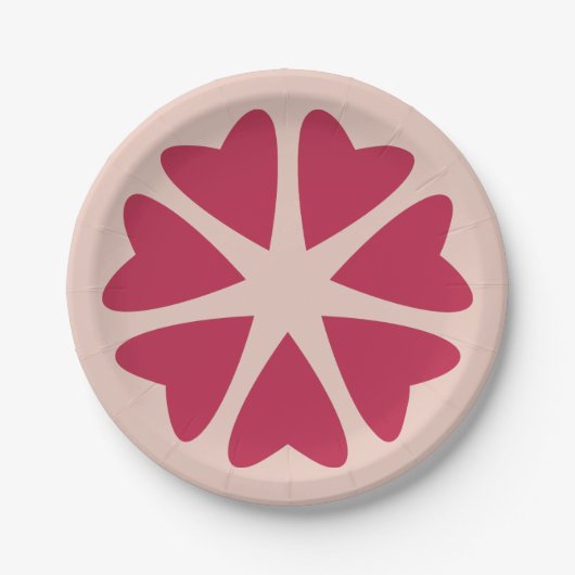 Nukleare Herzen - magenta rot - Bild. Pappteller (Vorderseite)