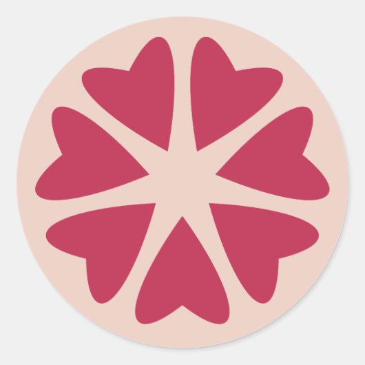 Nukleare Herzen - magenta rot - Bild. Runder Aufkleber (Vorderseite)