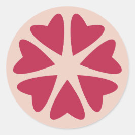 Nukleare Herzen - magenta rot - Bild. Runder Aufkleber