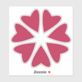 Nukleare Herzen - magentafarbene rote - maßgeschne Aufkleber (Blatt)