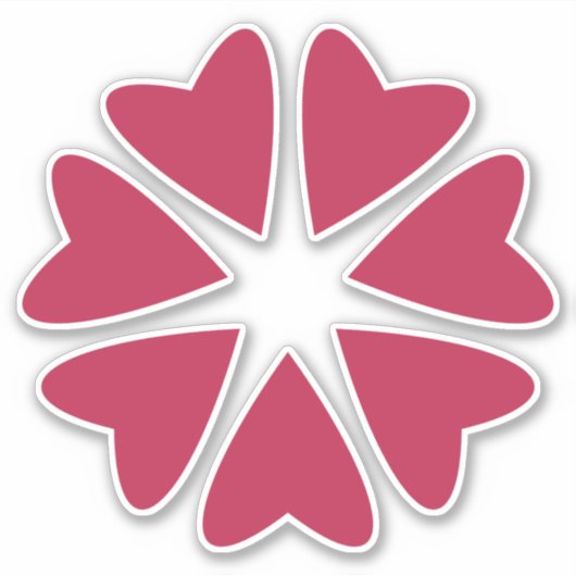 Nukleare Herzen - magentafarbene rote - maßgeschne Aufkleber (Vorderseite)