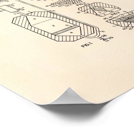 Nukleare Kernspaltung 1956 Patent Art Old Peper Poster (Ecke)