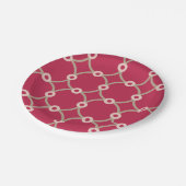 Nukleare Konnektivität - magenta - nahtloses Muste Pappteller (Schrägansicht)
