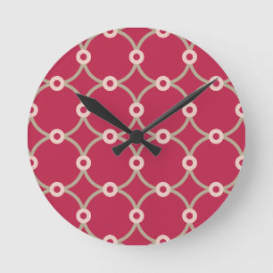 Nukleare Konnektivität - magenta - nahtloses Muste Runde Wanduhr