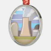 Nukleare Power-Pflanze Silbernes Ornament (Links)