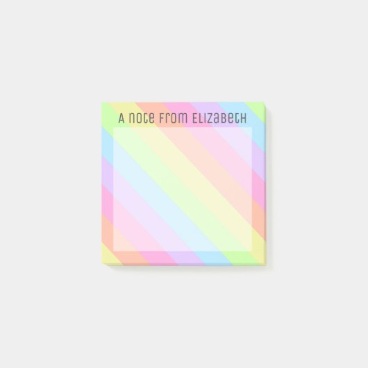 Nukleare Rainbow-Streifen Name Postit®-Notizen Post-it Klebezettel (Vorderseite)
