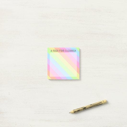 Nukleare Rainbow-Streifen Name Postit®-Notizen Post-it Klebezettel (Auf Schreibtisch)