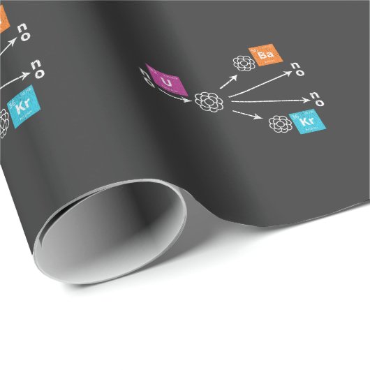 Nukleare Spaltung Physik Uran Barium Krypton Geschenkpapier (Rolleneckpunkt)