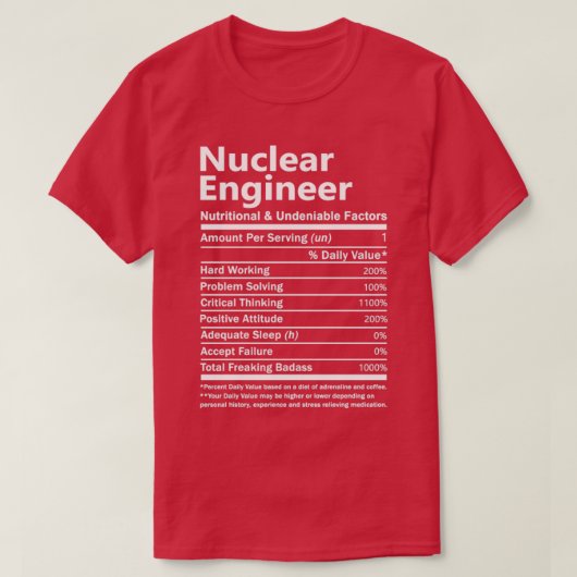 Nuklearer Ingenieur Ernährung und Undenie T-Shirt (Design vorne)