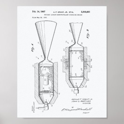 Nuklearer Isotope-Motor 1963 Weißbuch über Patentk Poster (Vorne)