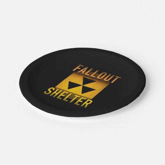 Nuklearer Niederschlag-Schutz-Retro Pappteller (Schrägansicht)