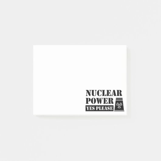 Nuklearer Power Ja Bitte Erklärung Post-it Klebezettel (Vorderseite)