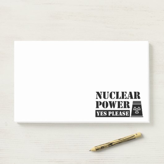 Nuklearer Power Ja Bitte Erklärung Post-it Klebezettel (Auf Schreibtisch)