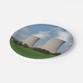 Nuklearer Power Pflanze Kühltürme Pappteller (Schrägansicht)