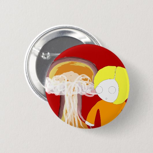 Nukleares Mädchen Button (Vorne & Hinten)