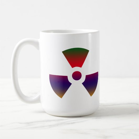 Nukleares radioaktives Zeichen Kaffeetasse (Links)
