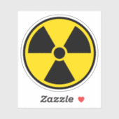 Nukleares Strahlungssymbol, schwarze Grenze Aufkleber (Blatt)