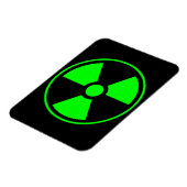 Nukleares Symbol für radioaktive Strahlung in grün Magnet (Linke Seite)