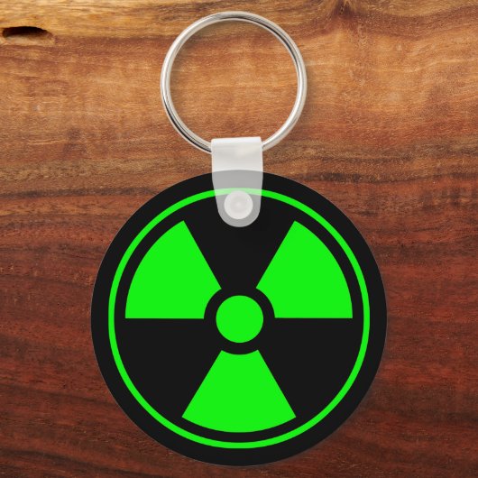 Nukleares Symbol für radioaktive Strahlung in grün Schlüsselanhänger (Vorderseite)