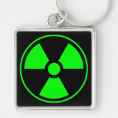 Nukleares Symbol für radioaktive Strahlung in grün Schlüsselanhänger (Vorne)