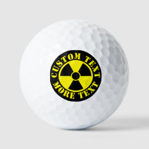 Nukleares Warnsymbol in Schwarz/Gelb Golfball