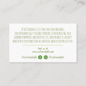 Null Abfall Ökologisch Visitenkarte (Rückseite)