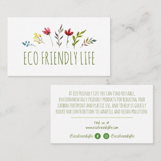 Null Abfall Ökologisch Visitenkarte (Vorne/Hinten)