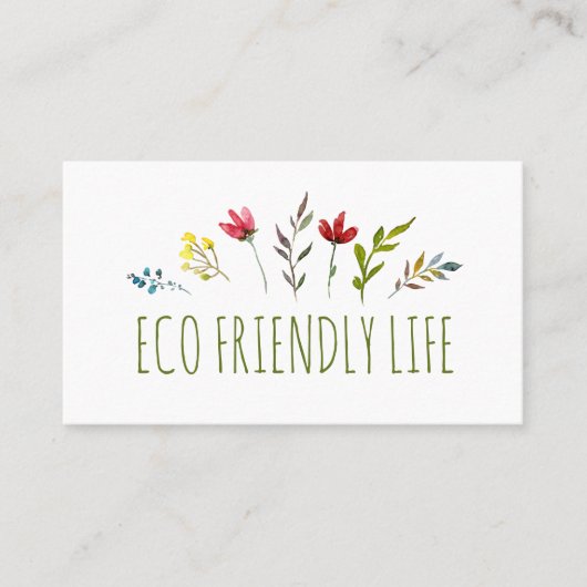 Null Abfall Ökologisch Visitenkarte (Vorderseite)