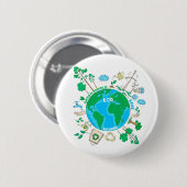  Null Abfall| Unterstützung der Öko Nachhaltigkeit Button (Vorne & Hinten)