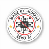 Null AI 100% Menschliche Inhalte Aufkleber (Vorderseite)