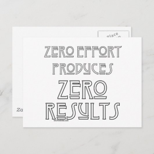 Null Anstrengungen..2 Postkarte (Vorne/Hinten)