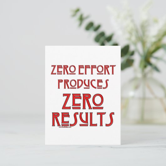 Null Anstrengungen... Postkarte (Stehend Vorderseite)