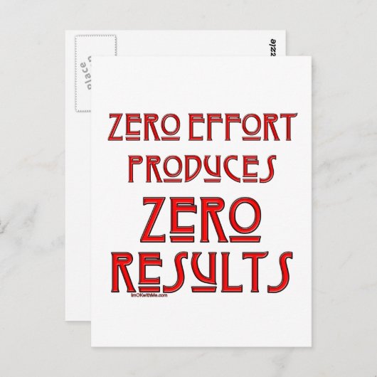 Null Anstrengungen... Postkarte (Vorne/Hinten)