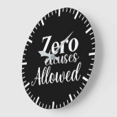 Null Ausreden erlaubt - Fitness, Hektik, Erfolg Große Wanduhr (Winkel)