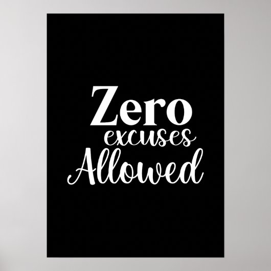 Null Ausreden erlaubt - Fitness, Hektik, Erfolg Poster (Vorne)