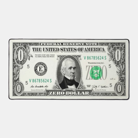 Null-Dollar-Schein Schreibtischunterlage (Vorderseite)