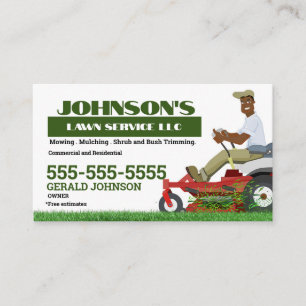 Null drehen Lawn Care Business Card Visitenkarte