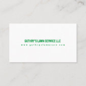Null drehen Lawn Care Business Card Visitenkarte (Rückseite)