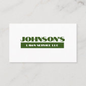 Null drehen Lawn Care Business Card Visitenkarte (Rückseite)