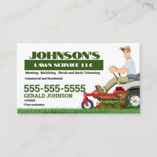 Null drehen Lawn Care Business Card Visitenkarte