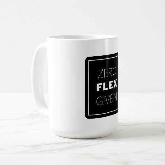 Null Flex mit modernem Quotendesign Kaffeetasse (Vorderseite Links)