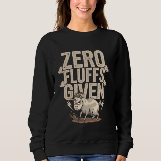 Null Fluffs angesichts des lustig wütenden Ziegenb Sweatshirt (Vorderseite)