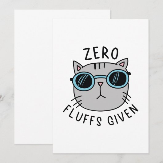 Null Fluffs gegeben Dankeskarte (Vorne/Hinten)