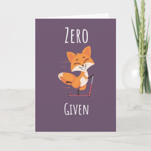 Null Fuchs Gegebene Lustige Fuchs Pun Karten Niedl (Vorderseite)