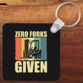 Null Gabel mit lustigem Gabelstaplerpuffer Schlüsselanhänger (Rückseite)